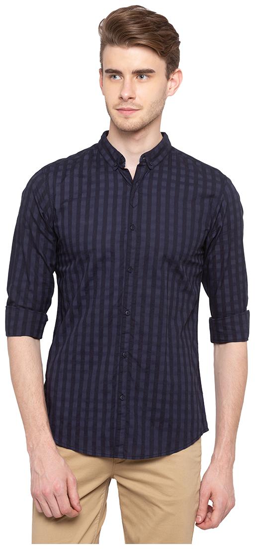 

Spykar Men Blue Checked Slim Fit Casual Shirt