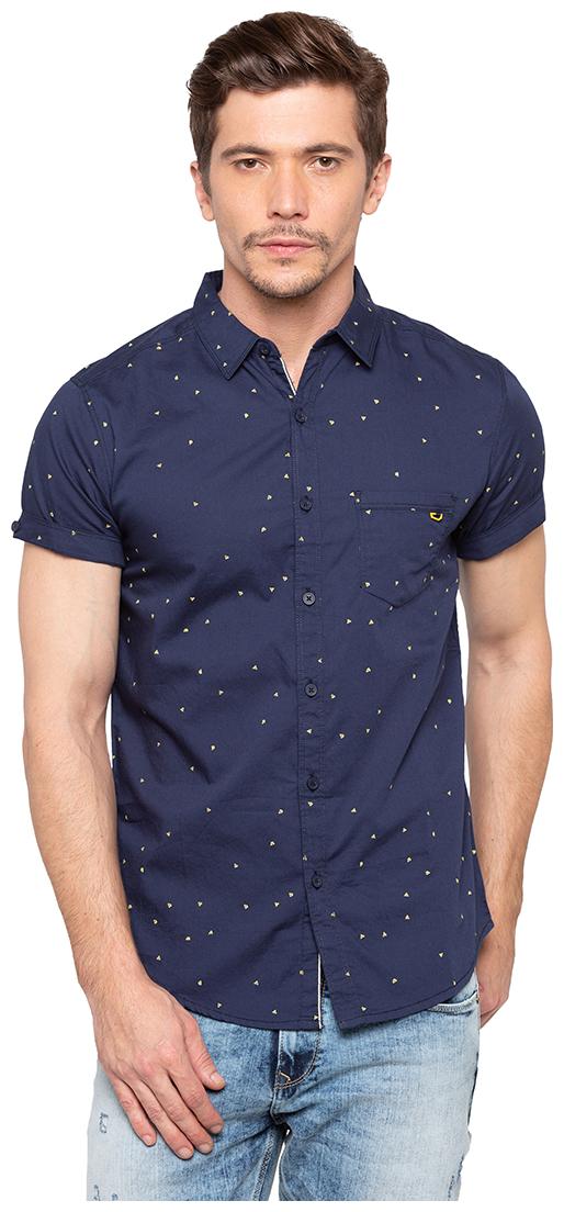 

Spykar Men Blue Printed Slim Fit Casual Shirt