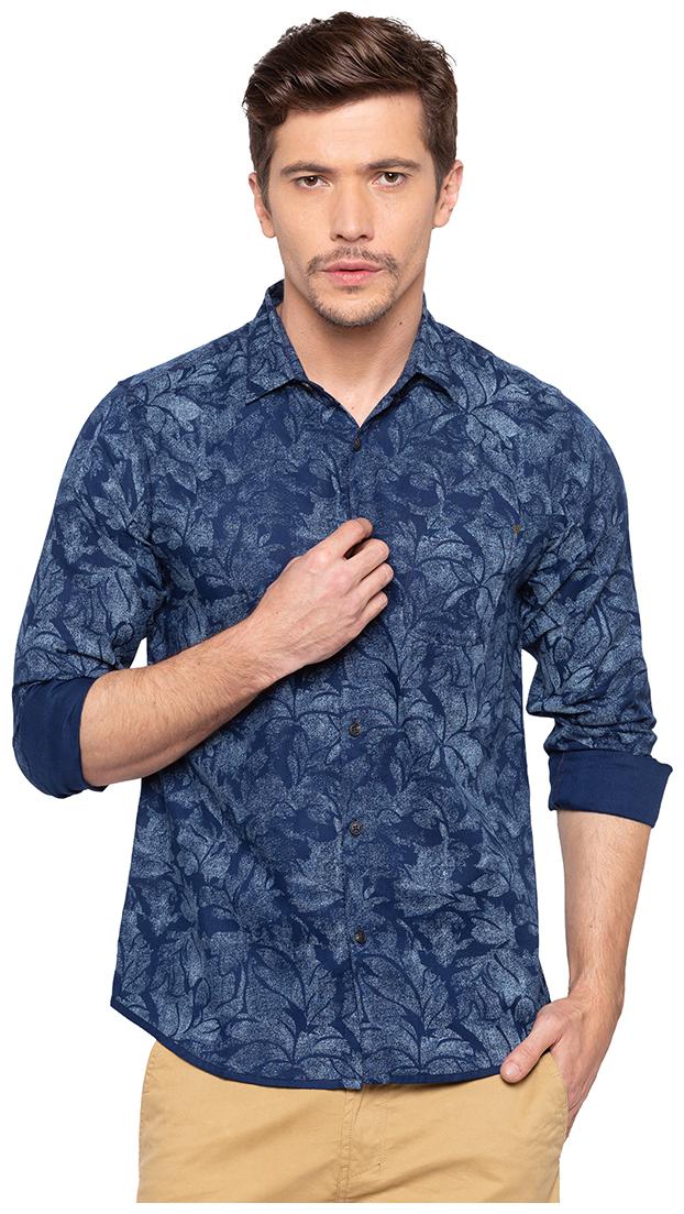 

Spykar Men Blue Printed Slim Fit Casual Shirt