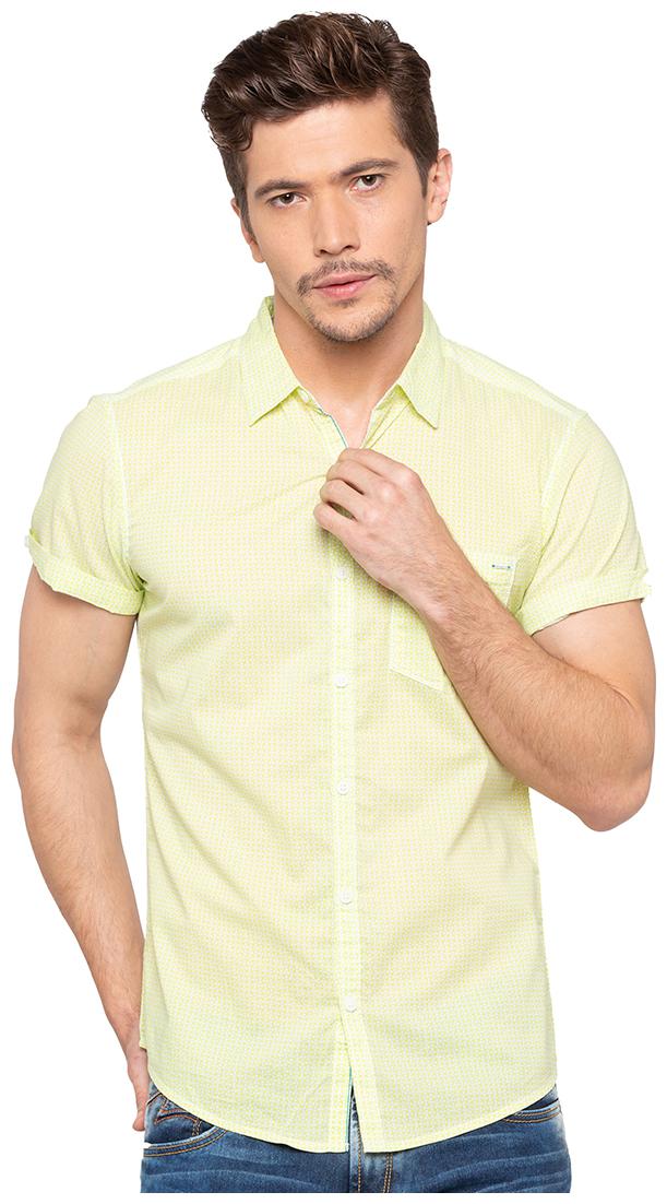

Spykar Men Yellow Solid Slim Fit Casual Shirt