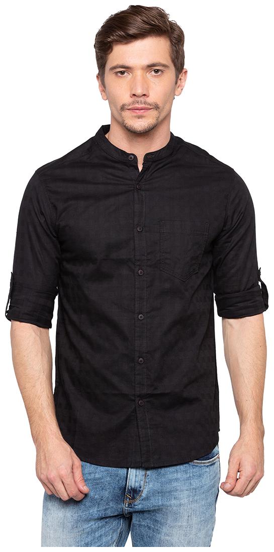 

Spykar Men Black Solid Slim Fit Casual Shirt