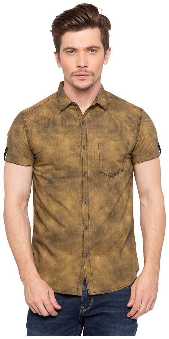 

Spykar Men Beige Printed Slim Fit Casual Shirt