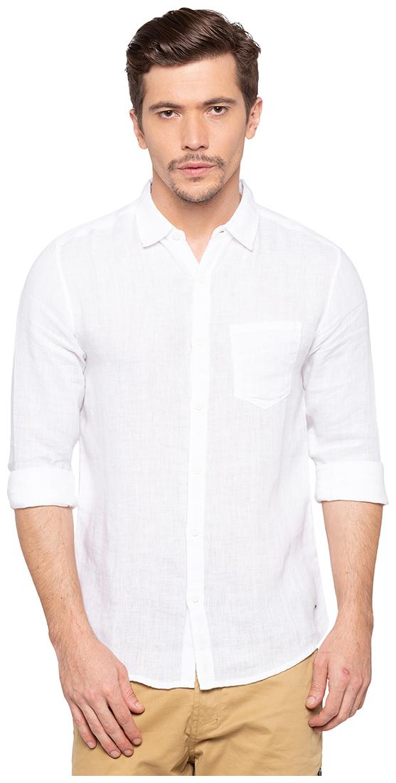 

Spykar Men White Solid Slim Fit Casual Shirt