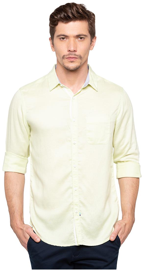 

Spykar Men Yellow Solid Slim Fit Casual Shirt