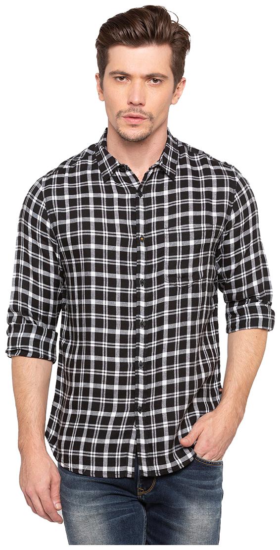 

Spykar Men Black Checked Slim Fit Casual Shirt