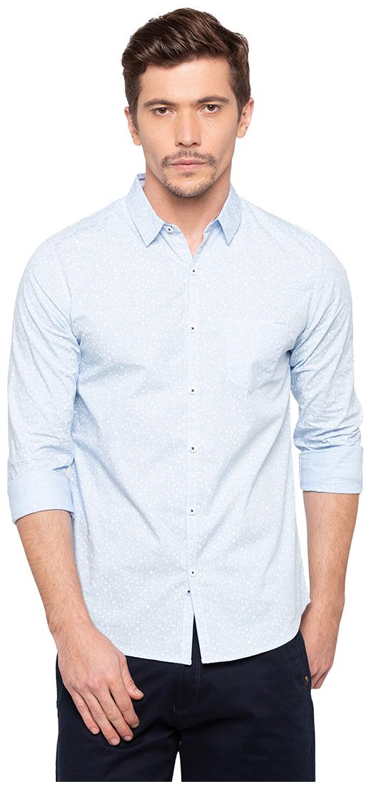 

Spykar Men Blue Printed Slim Fit Casual Shirt