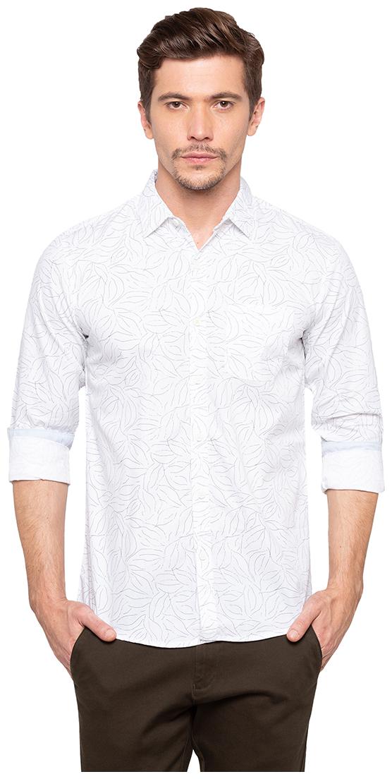 

Spykar Men White Printed Slim Fit Casual Shirt