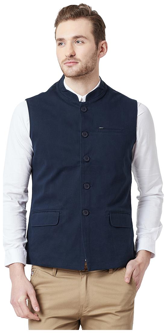 

Spykar Men Blue Solid Quilted jacket