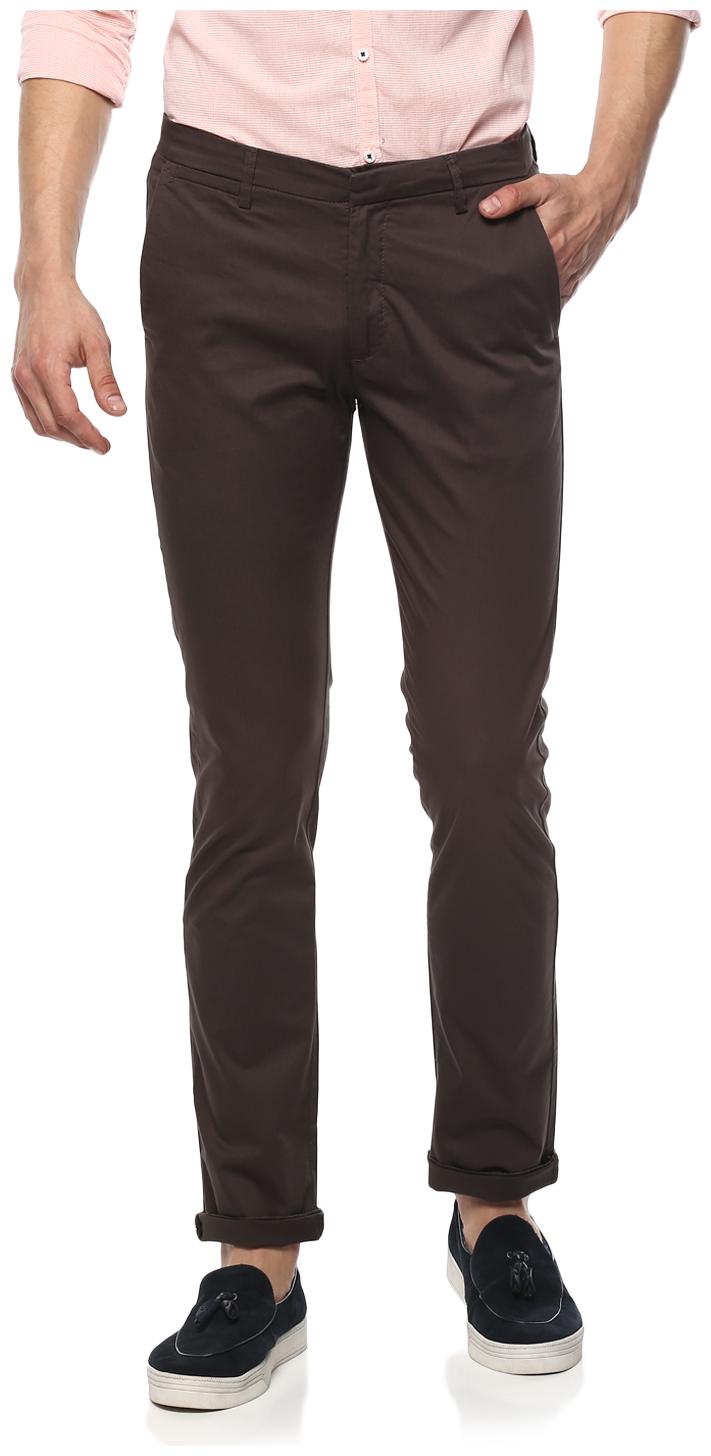 

Spykar Men Brown Solid Slim fit Regular trousers