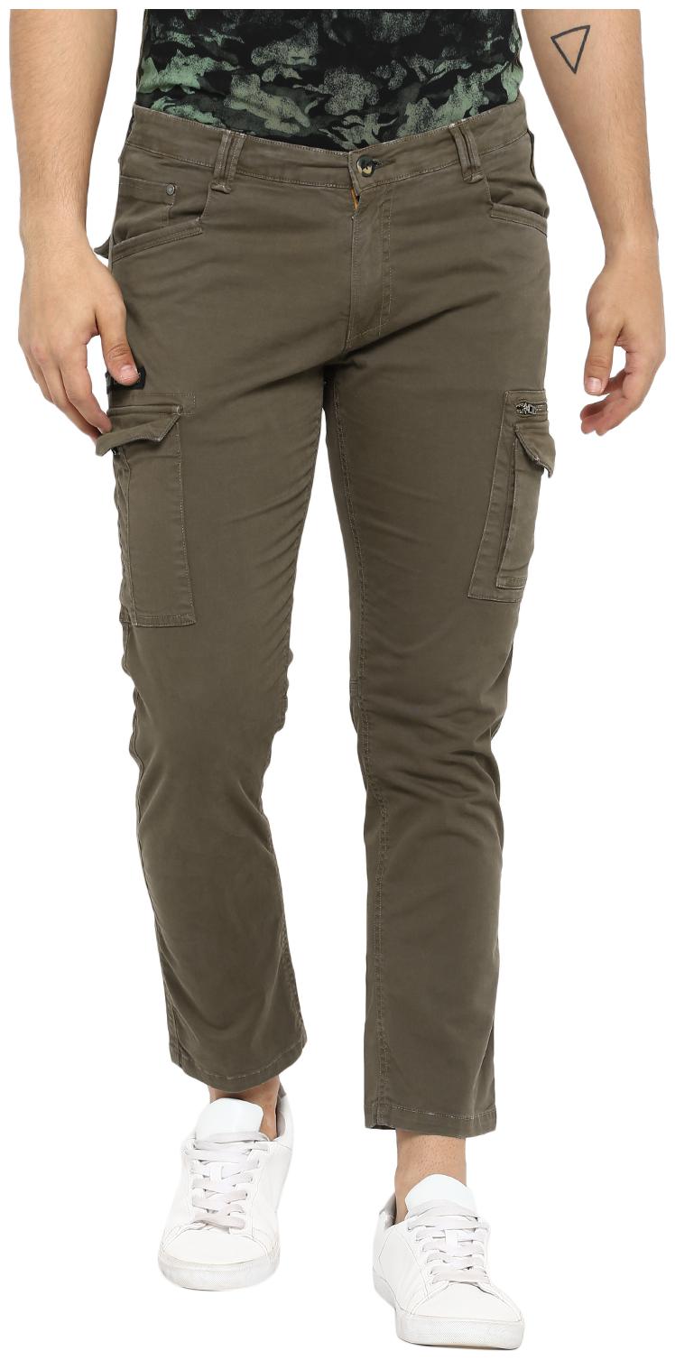 

Spykar Men Grey Solid Regular fit Cargos
