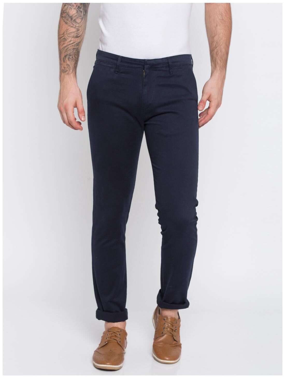 

Spykar Men Blue Solid Slim fit Chinos