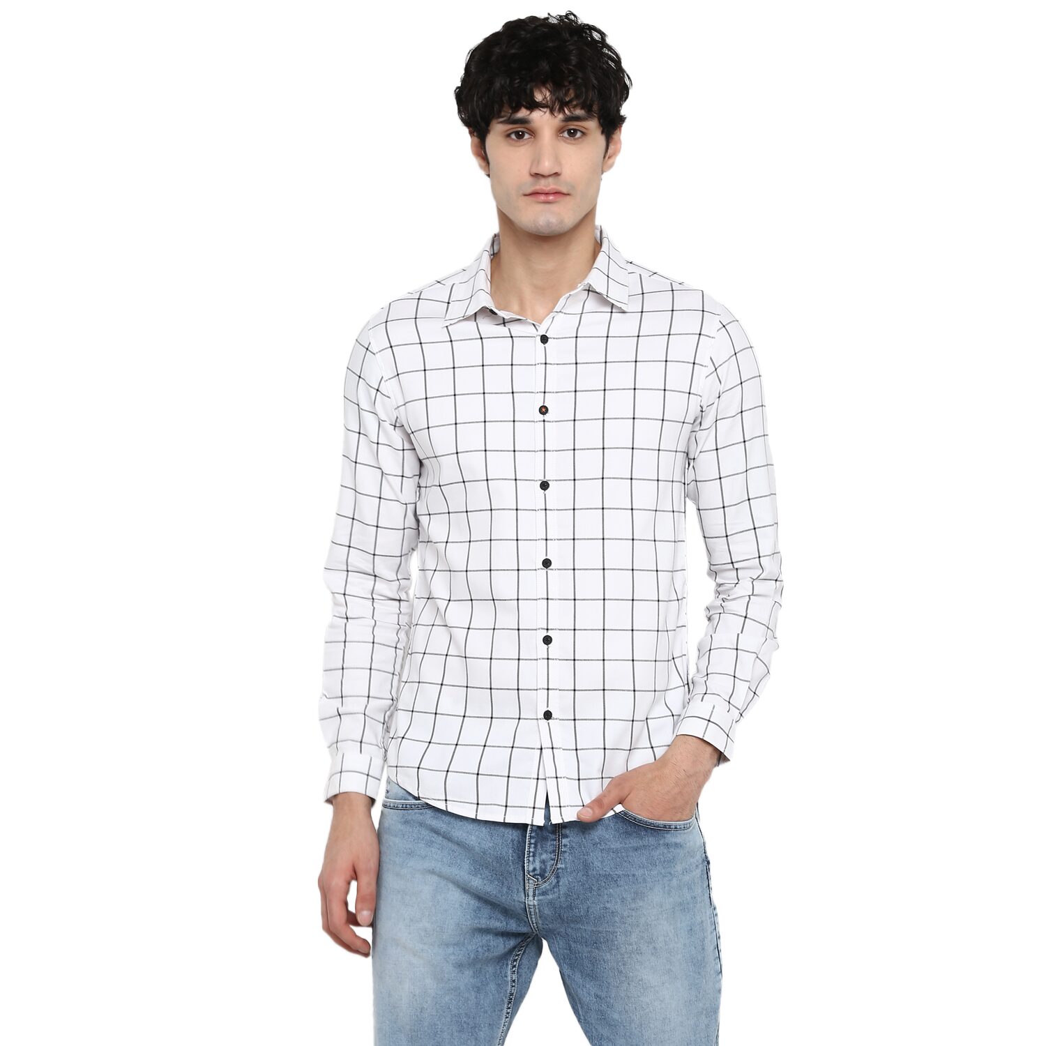 

Spykar Men White Checked Slim Fit Casual Shirt