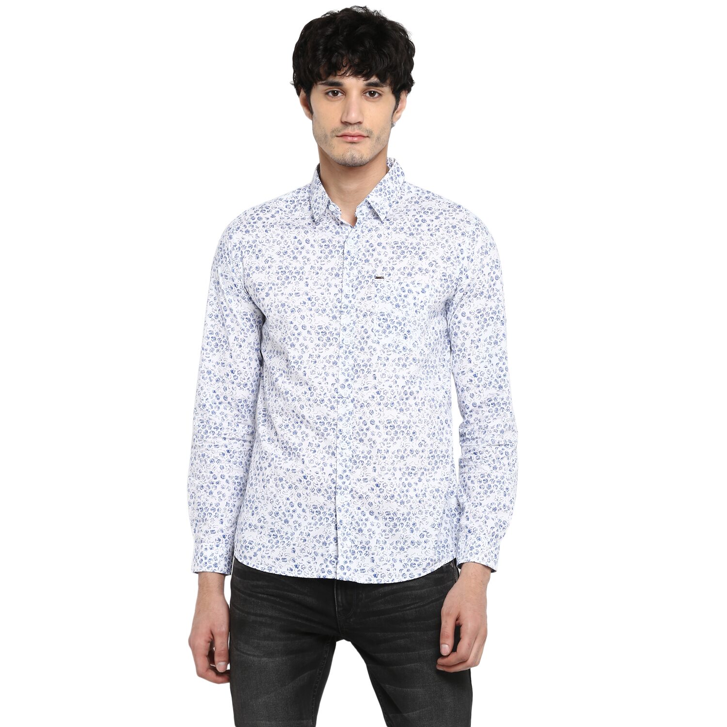 

Spykar Men White Printed Slim Fit Casual Shirt
