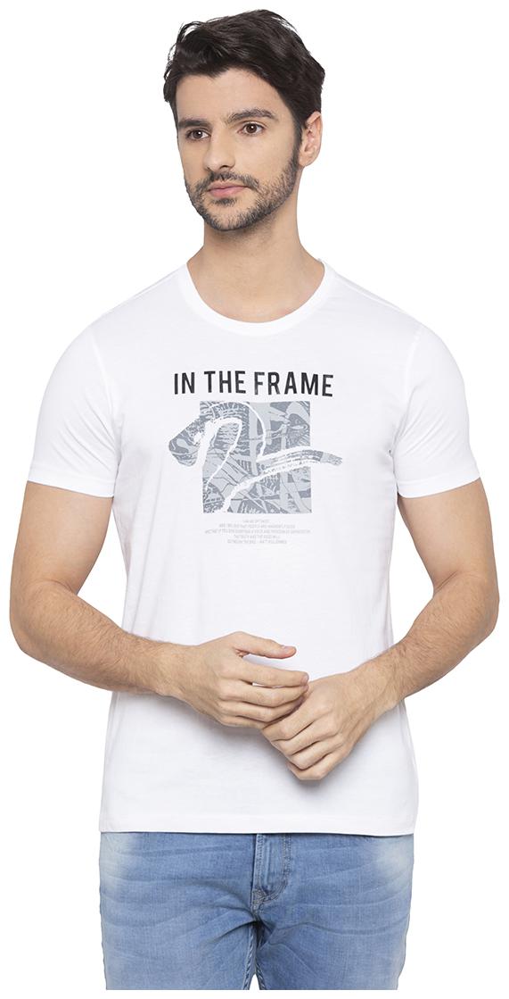 

Spykar Men White Slim fit Cotton Round neck T-Shirt - Pack Of 1