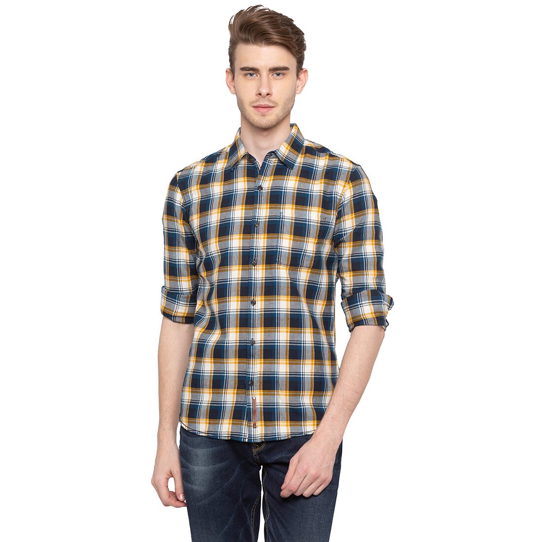 

Spykar Men Multi Checked Slim Fit Casual Shirt