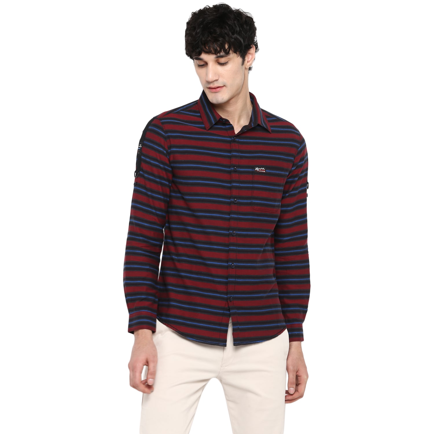 

Spykar Men Multi Vertical Stripes Slim Fit Casual Shirt