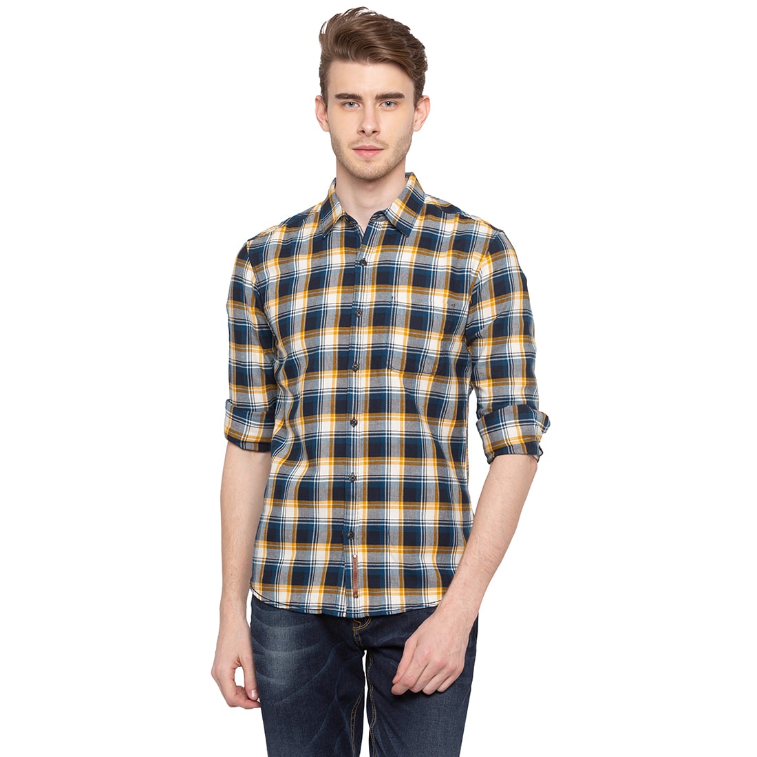 

Spykar Men Multi Checked Slim Fit Casual Shirt