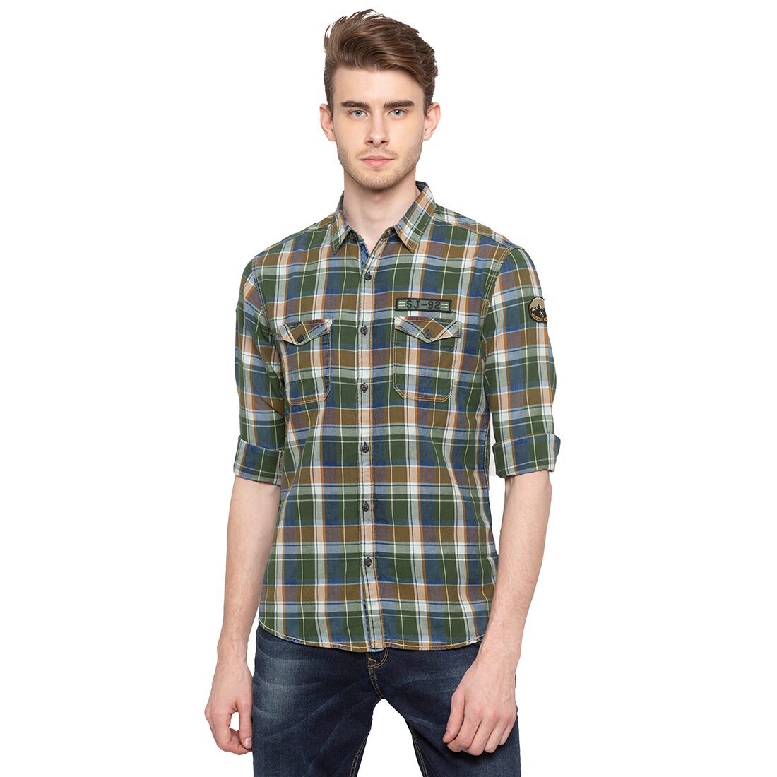

Spykar Men Multi Checked Slim Fit Casual Shirt
