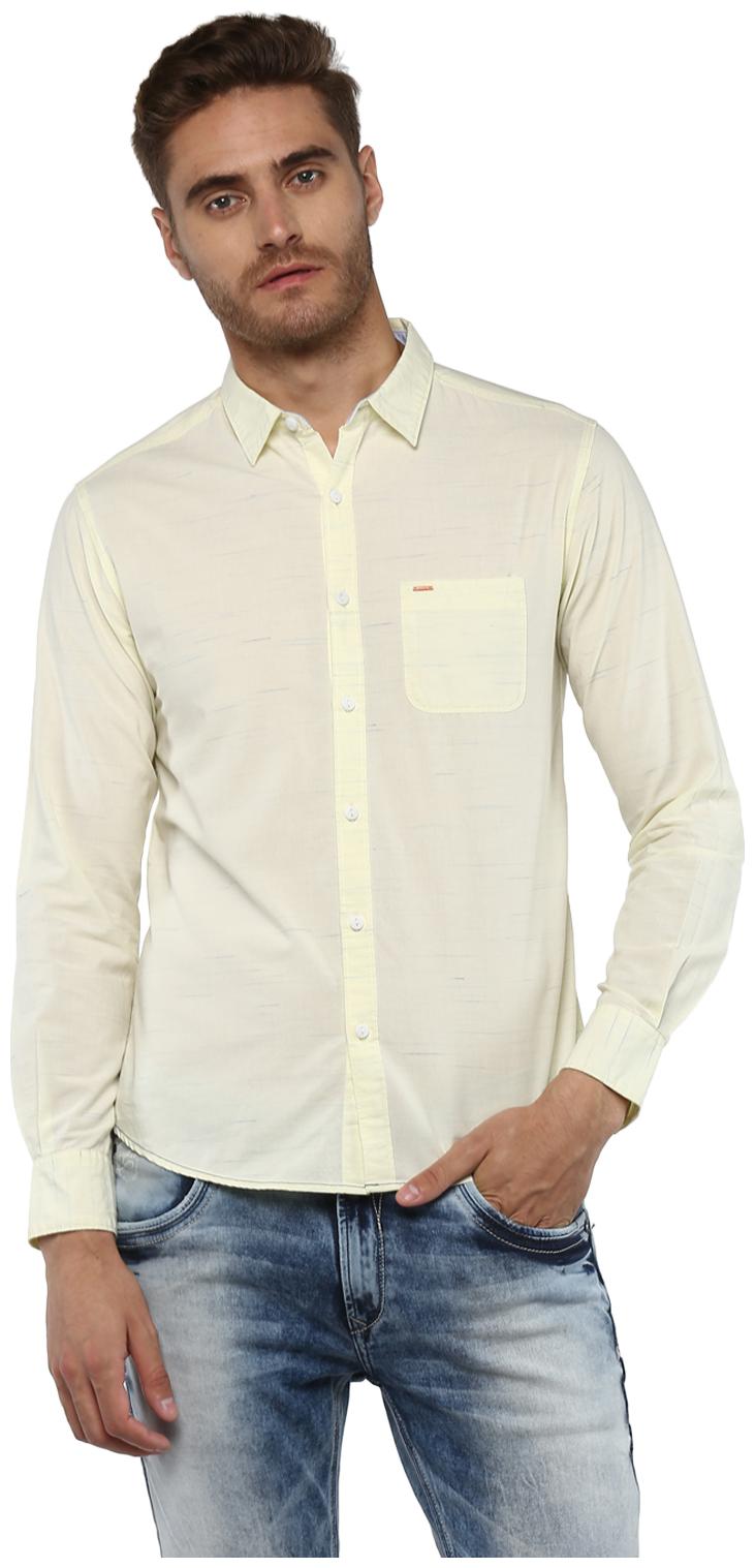 

Spykar Men Yellow Printed Slim Fit Casual Shirt