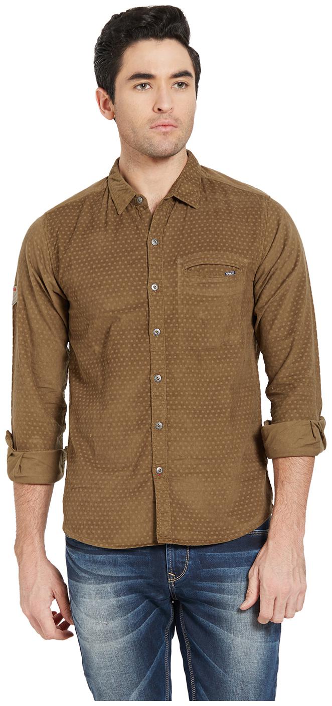 

Spykar Men Green Printed Slim Fit Casual Shirt