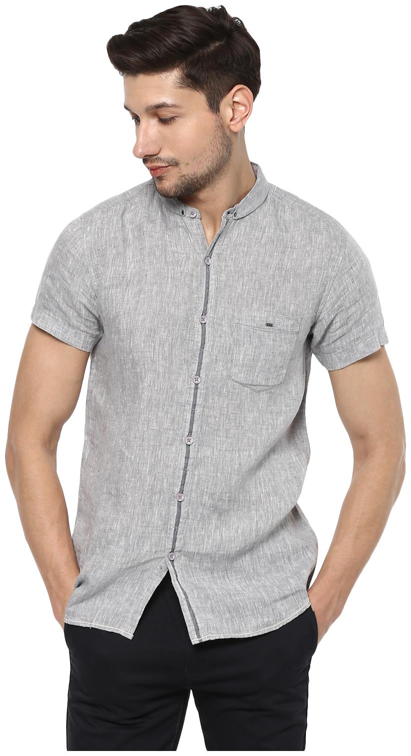 

Spykar Men Grey Solid Slim Fit Casual Shirt