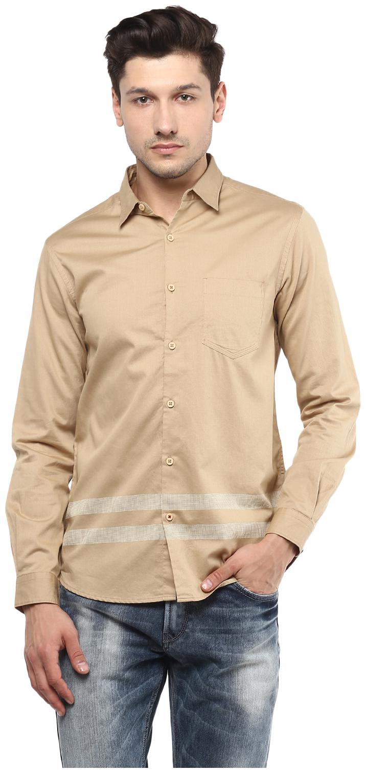 

Spykar Men Brown Solid Slim Fit Casual Shirt