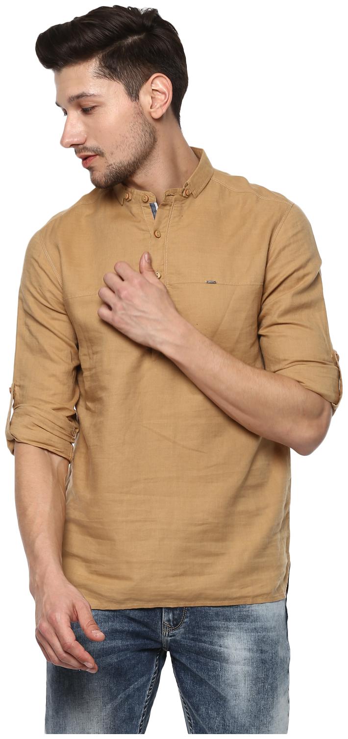 

Spykar Men Brown Solid Slim Fit Casual Shirt