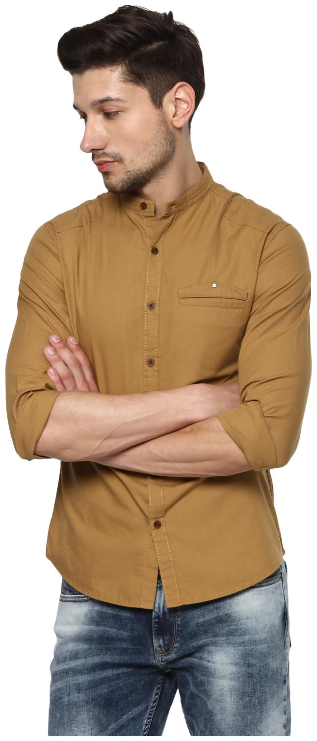 

Spykar Men Brown Solid Slim Fit Casual Shirt
