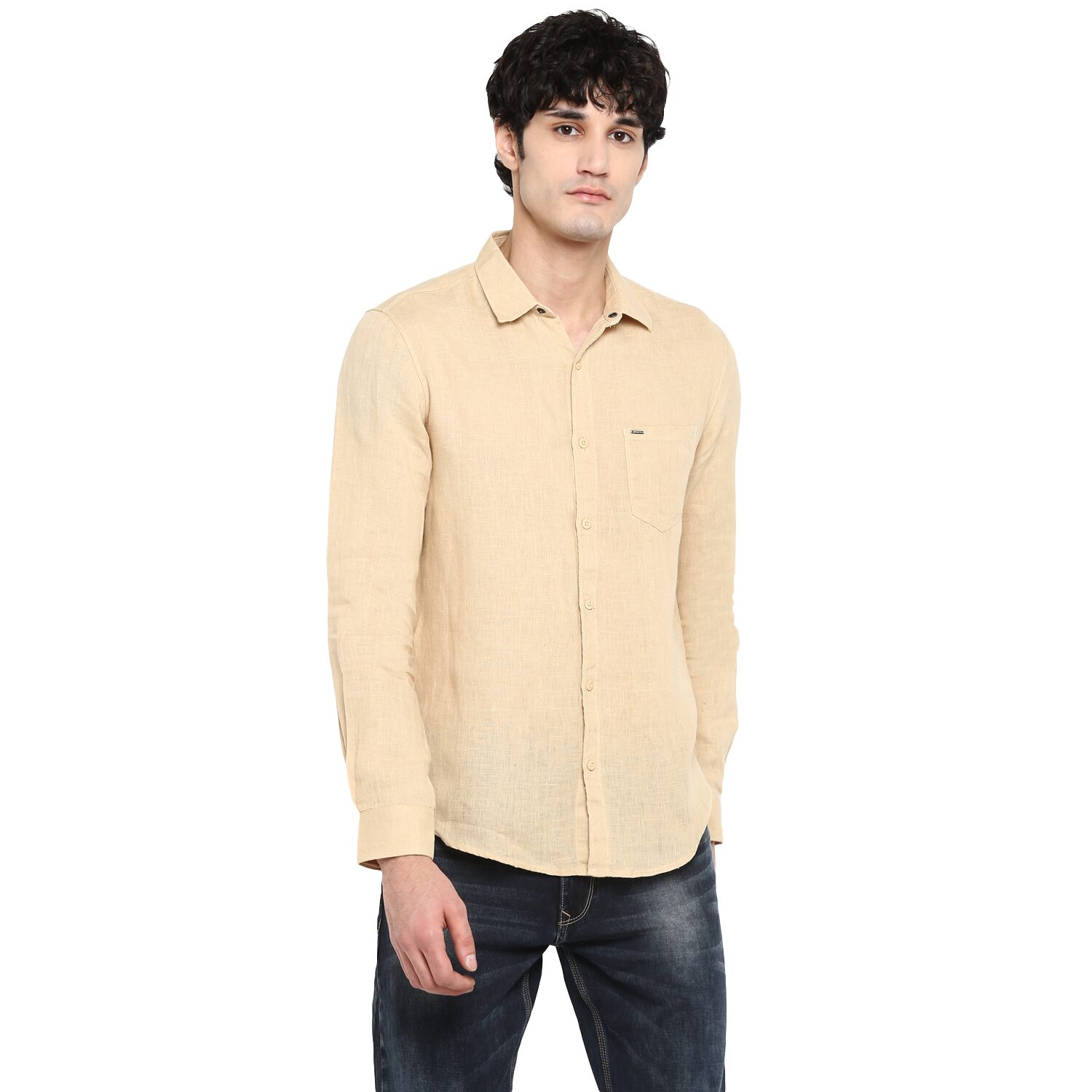 

Spykar Men Beige Solid Slim Fit Casual Shirt