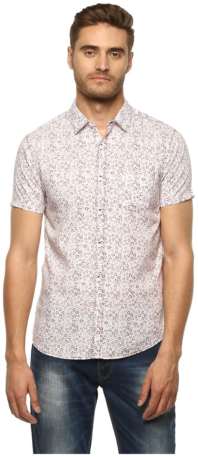 

Spykar Men White Printed Slim Fit Casual Shirt
