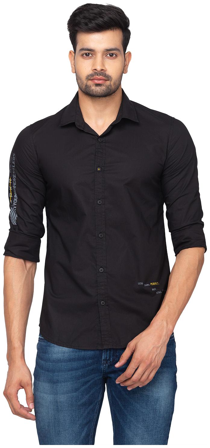 

Spykar Men Black Solid Slim Fit Casual Shirt