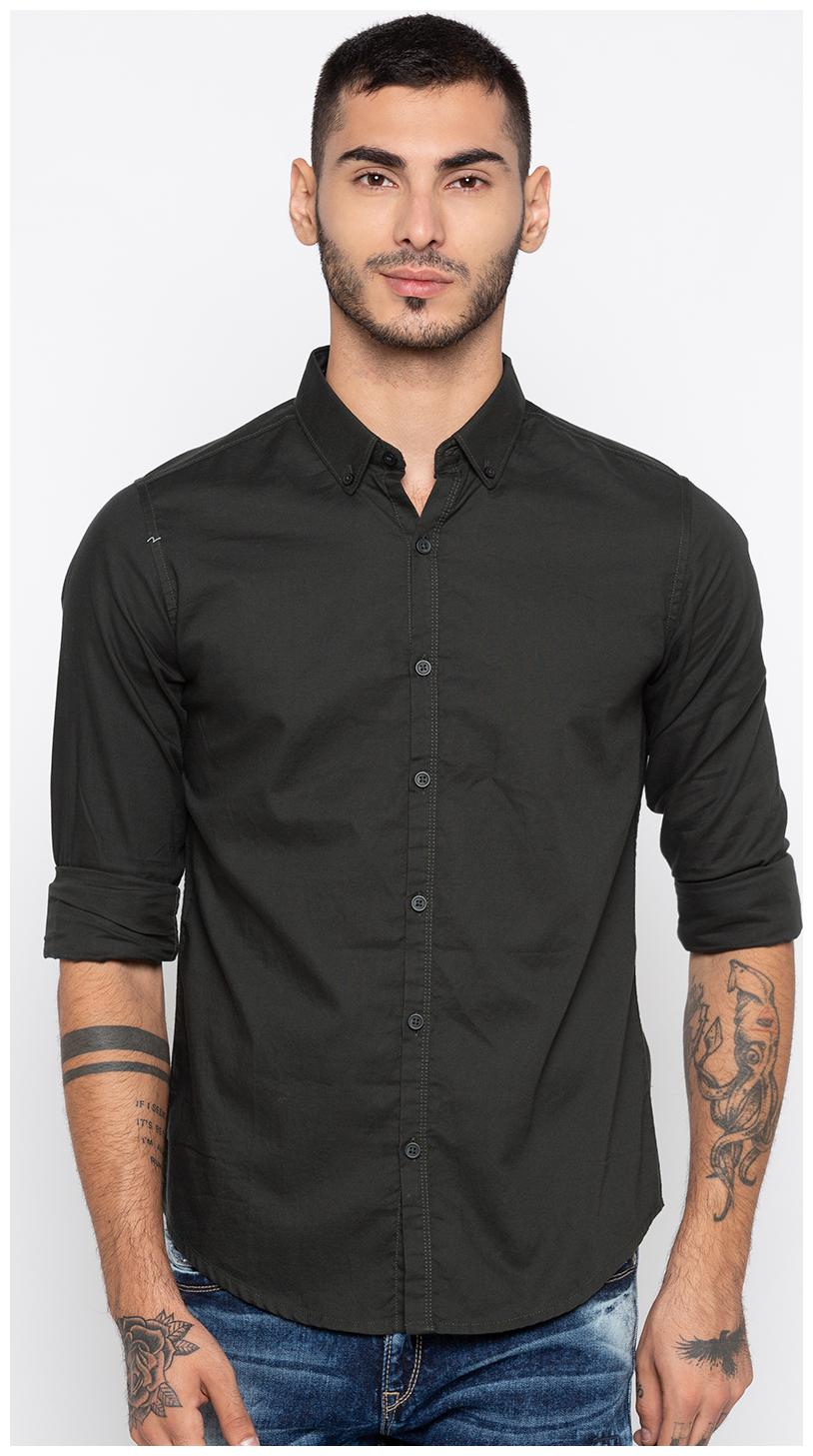 

Spykar Men Green Solid Slim Fit Casual Shirt