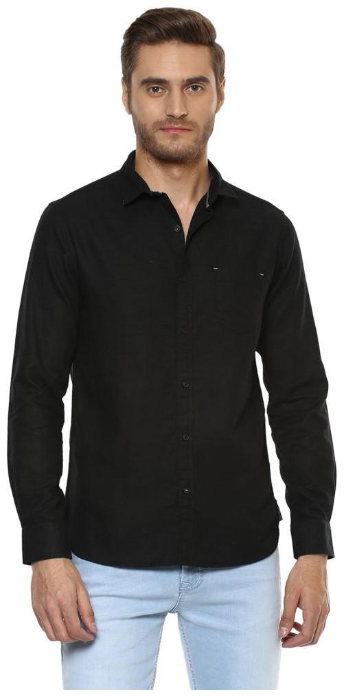 

Spykar Men Black Solid Slim Fit Casual Shirt
