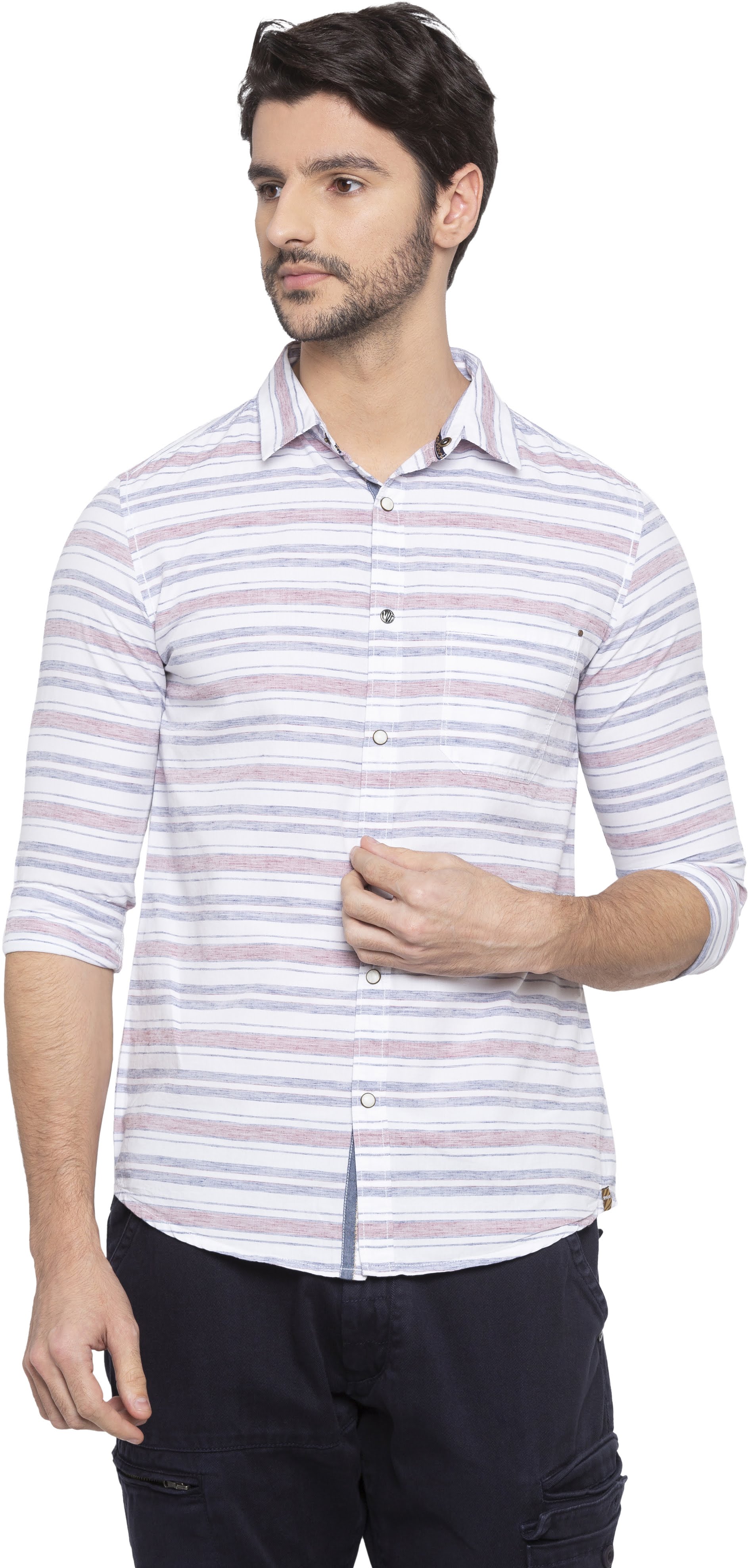 

Spykar Men Casual shirts Cotton Striped Multi