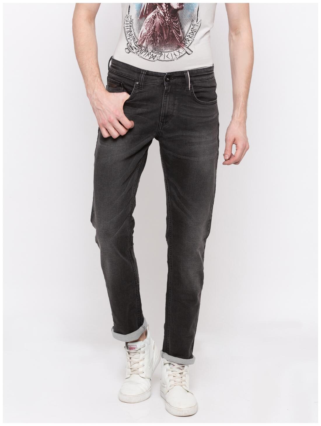 

Spykar Men Black Regular Fit Jeans