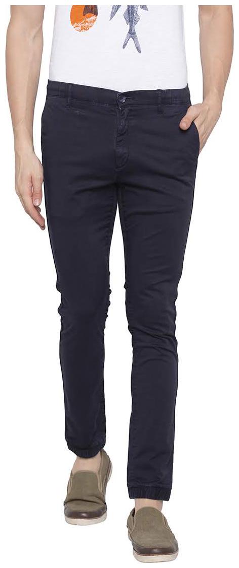 

Spykar Men Navy blue Solid Slim fit Regular trousers