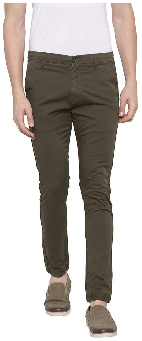 

Spykar Men Green Solid Slim fit Regular trousers