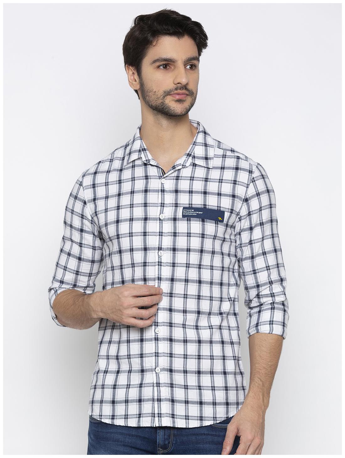 

Spykar Men White Checked Slim Fit Casual Shirt