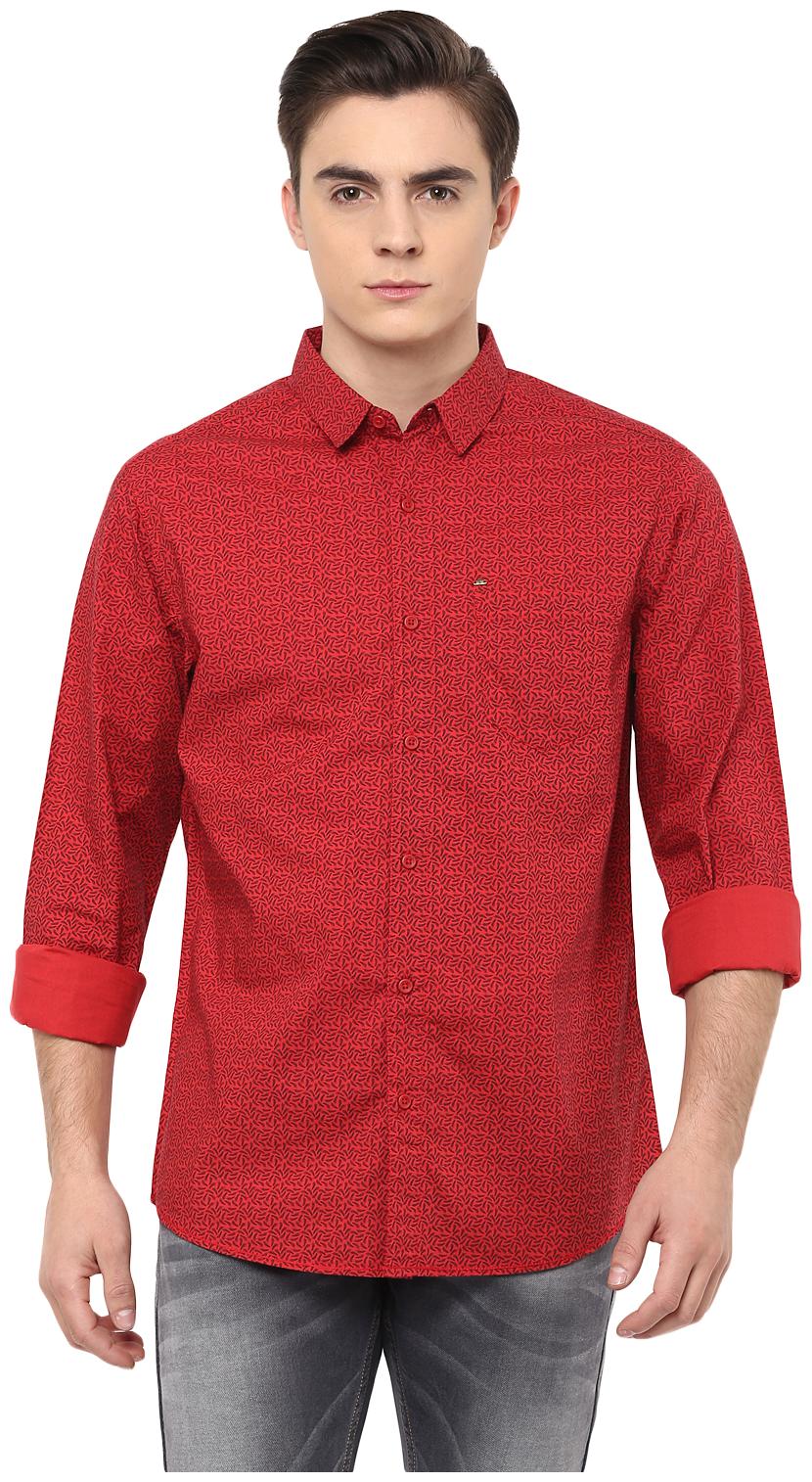 

Spykar Men Red Printed Slim Fit Casual Shirt