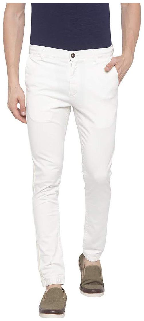 

Spykar Men White Solid Slim fit Regular trousers