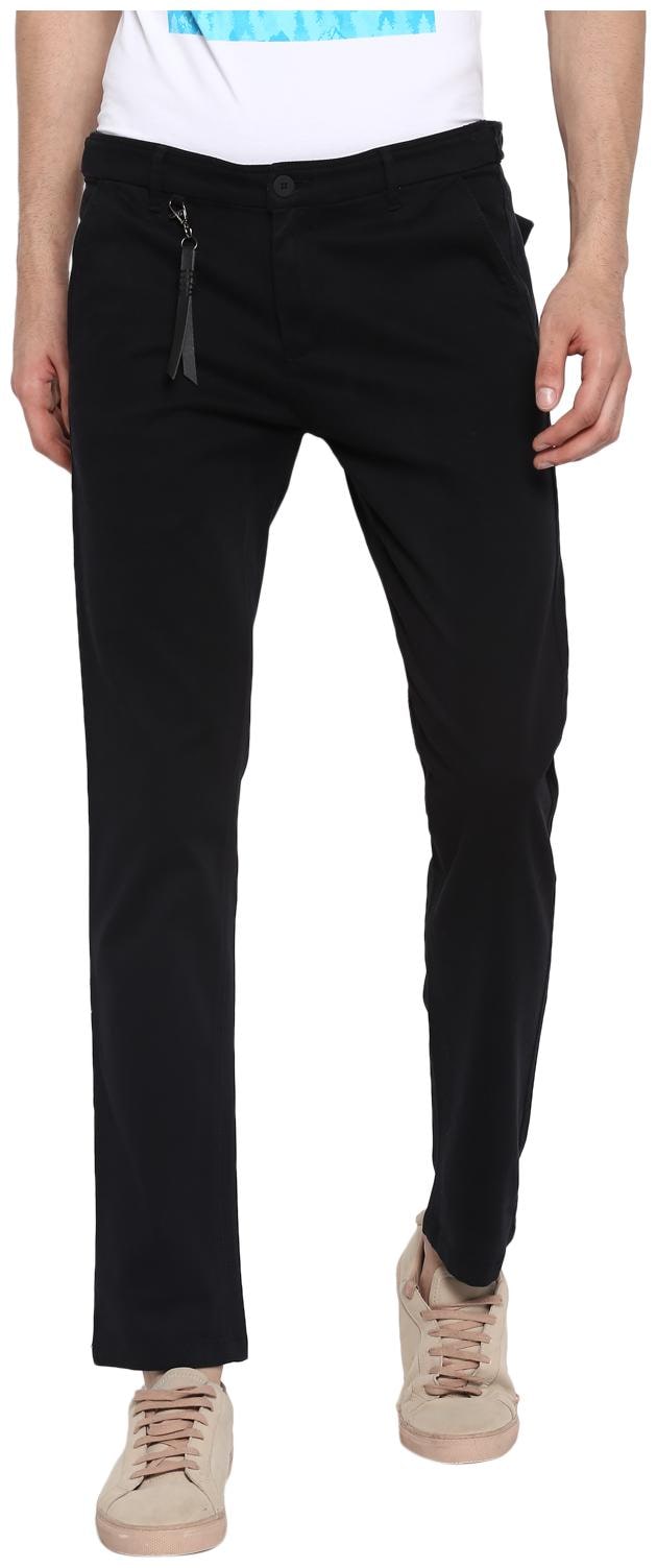 

Spykar Men Black Solid Slim fit Regular trousers