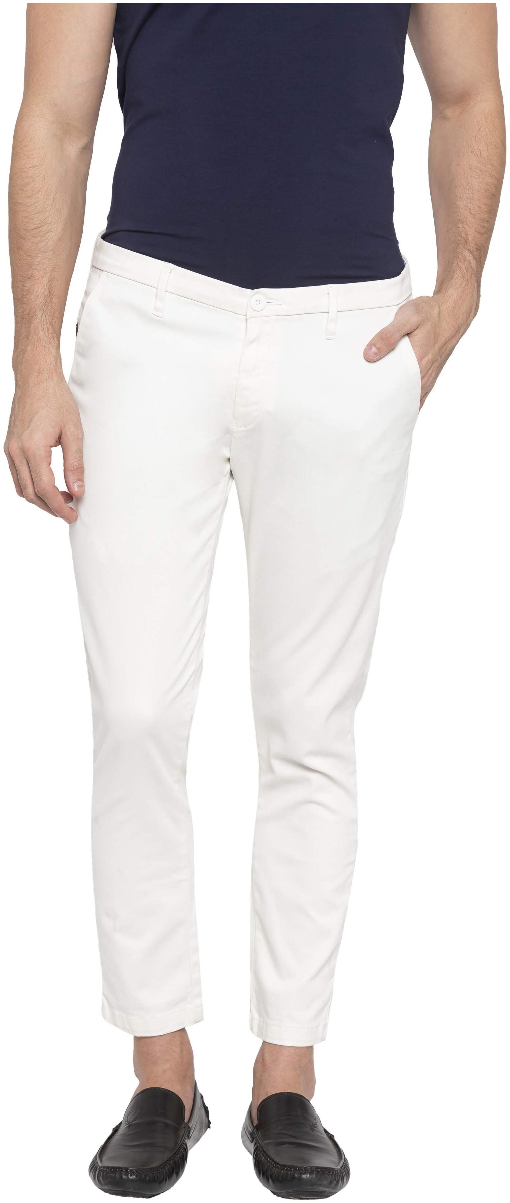 

Spykar Men White Solid Slim fit Regular trousers