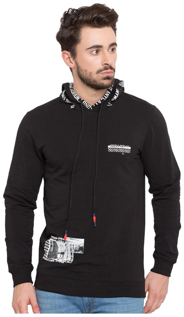 

Spykar Men Black Hooded Hoodie