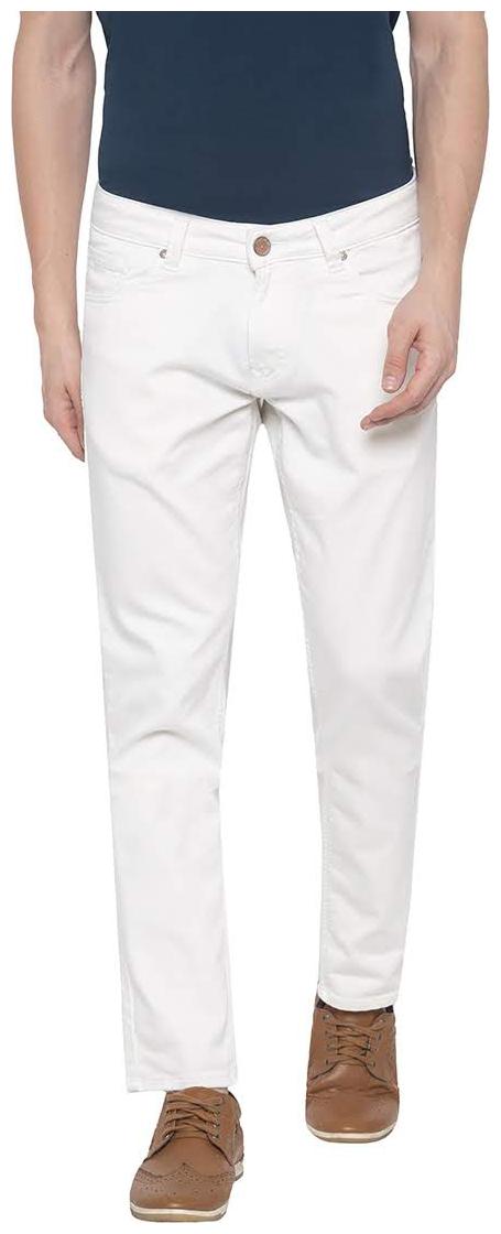 

Spykar Men White Solid Skinny fit Regular trousers