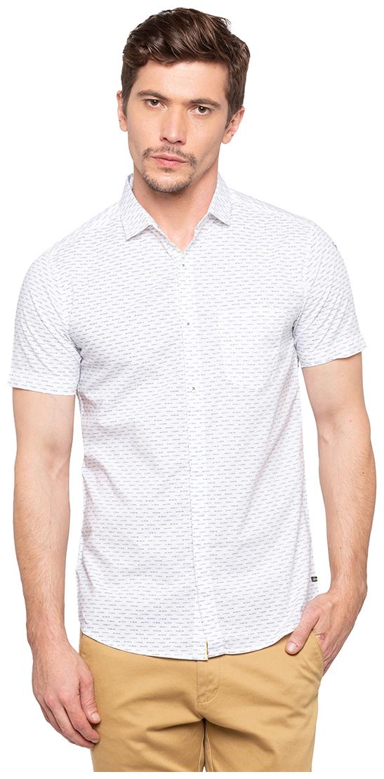 

Spykar Men White Printed Slim Fit Casual Shirt