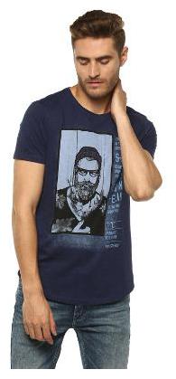

Spykar Men Blue Regular fit Cotton Round neck T-Shirt - Pack Of 1