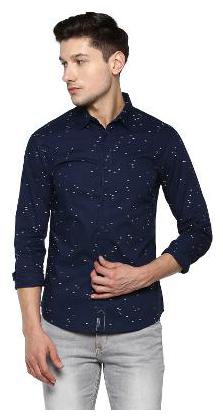 

Spykar Men Blue Printed Regular Fit Casual Shirt