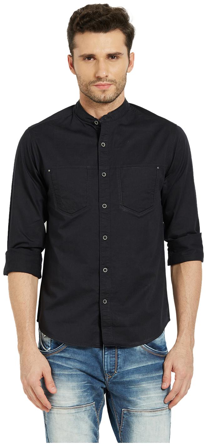 

Spykar Men Black Solid Slim Fit Casual Shirt