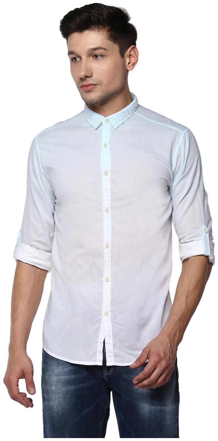

Spykar Men White Solid Slim Fit Casual Shirt