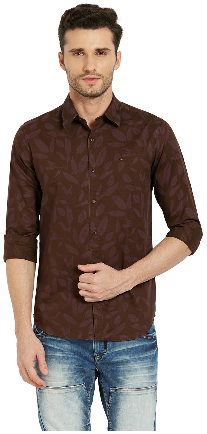 

Spykar Men Brown Printed Slim Fit Casual Shirt